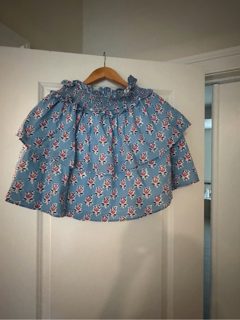 Blue and Coral Floral Skirts